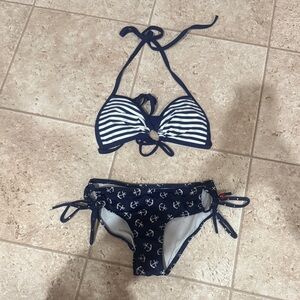 Navy and White Anchor Bikini